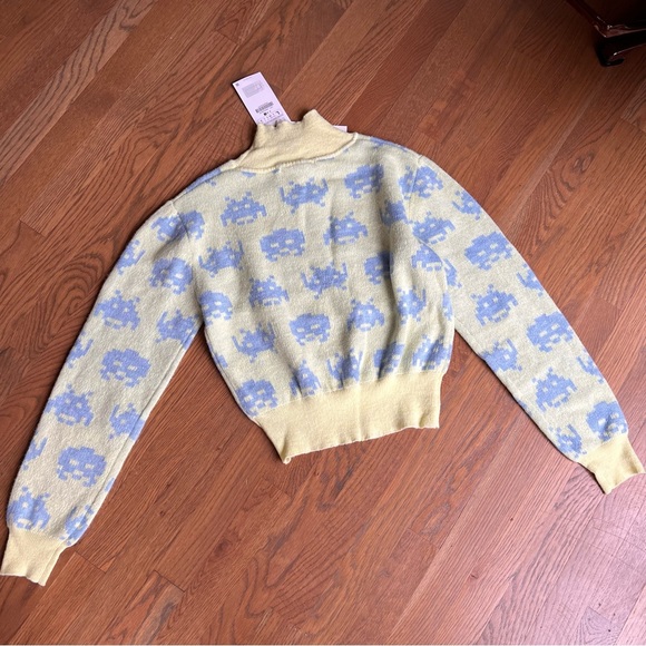 NWT Zara Jacquard Space Invaders Taito Sweatshirt Sweater - Picture 7 of 7